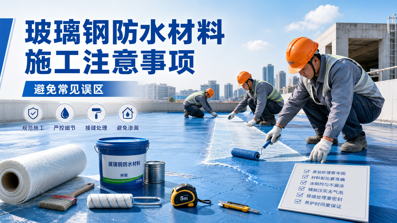 玻璃钢防水材料施工注意事项，避免常见误区 景德镇 版
